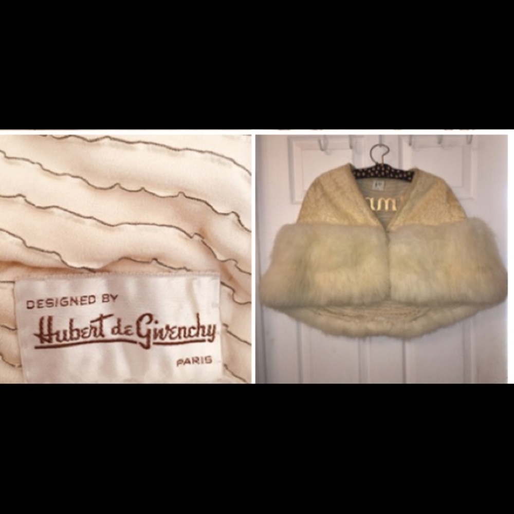 RARE VINTAGE GIVENCHY broadtail/silk/fur stole